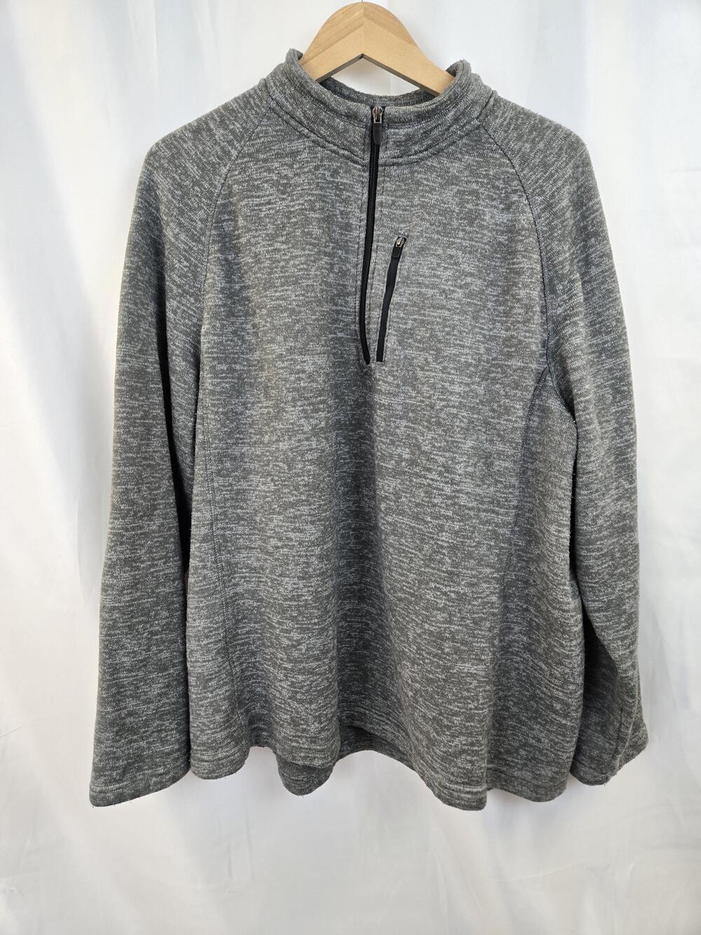 Urban Frontier Sweatshirt Mens 2XL Gray 1/4 Zip Mock Neck Pullover Pockets